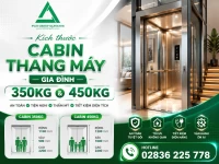 Kích thước cabin thang máy gia đình 350kg & 450kg (Bản vẽ chi tiết)