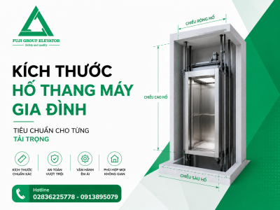 Kích Thước Hố Thang Máy Gia Đình Tiêu Chuẩn Cho Từng Tải Trọng